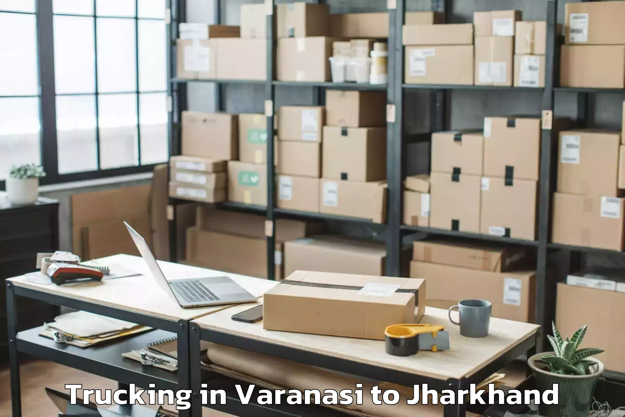 Book Varanasi to Mahagama Trucking Online